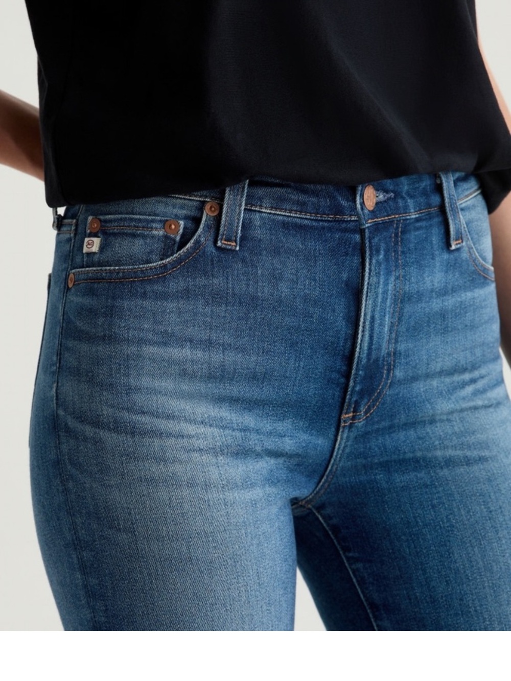AG Adriano Goldschmied High-Rise Slim Fit Jeans in Blue Wash